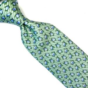 Vineyard Vines Silk Necktie Men's Tie, Sea Turtle Nautical Light Green‎